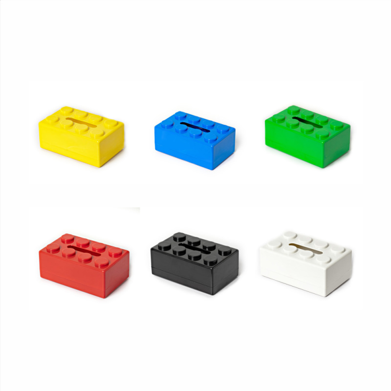クリエイティブブロックティッシュボックスティッシュボックス陶磁器ティッシュボックスins風高颜値漫画レゴティッシュボックス|undefined