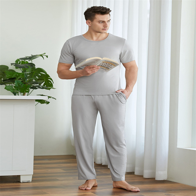 Foreign Trade Men's Home Clothes suit Autumn and Winter Casual Outwear Explosions Men's Short-sleeved Crewneck Pants Boys Pajamas Pants