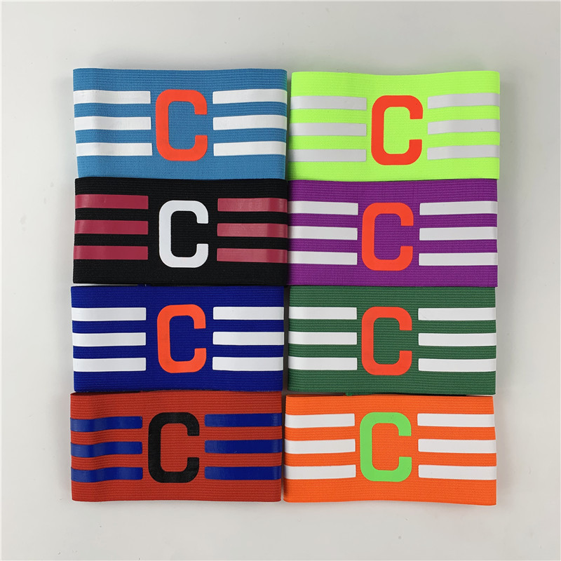 Football captain's armband Football C- band armband blank solid color three-bar armband elastic band wrapped arm logo
