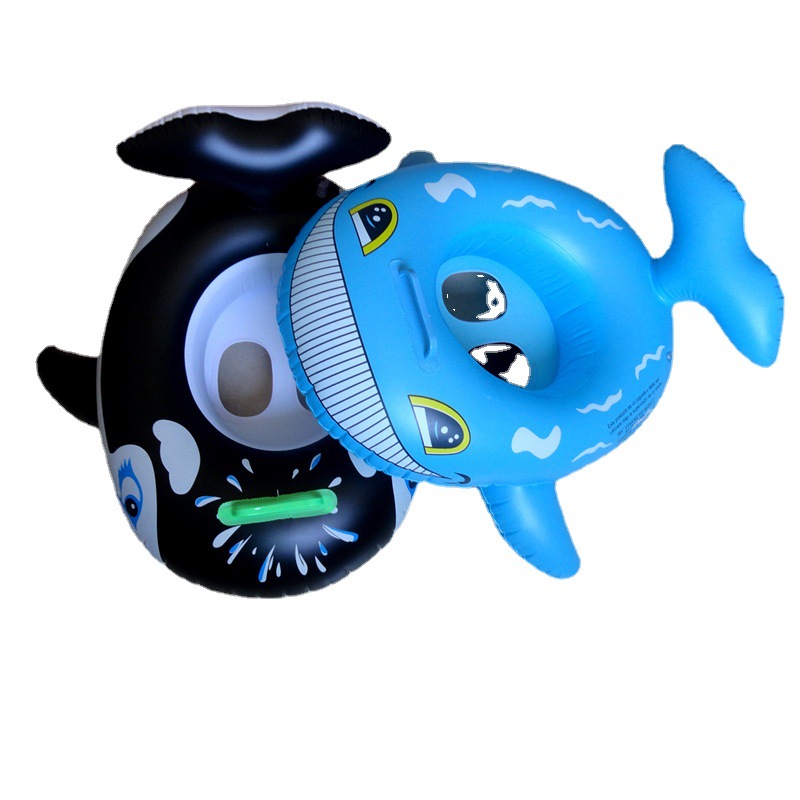 Wholesale shark boat swimming ring children's seat inflatable with handle baby swimming ring animal seat swimming ring
