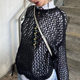 Cross-border Foreign Trade 2023 Summer European and American Hot Girls Street Trendy Hollow Mesh Wool Round Neck Loose Blouse Women