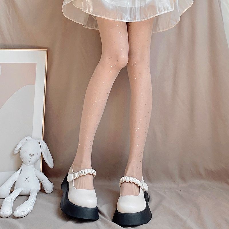 Thin glitter dots star stockings white pure desire b silver stockings beautiful legs black stockings skin beautifying stockings sequined stockings