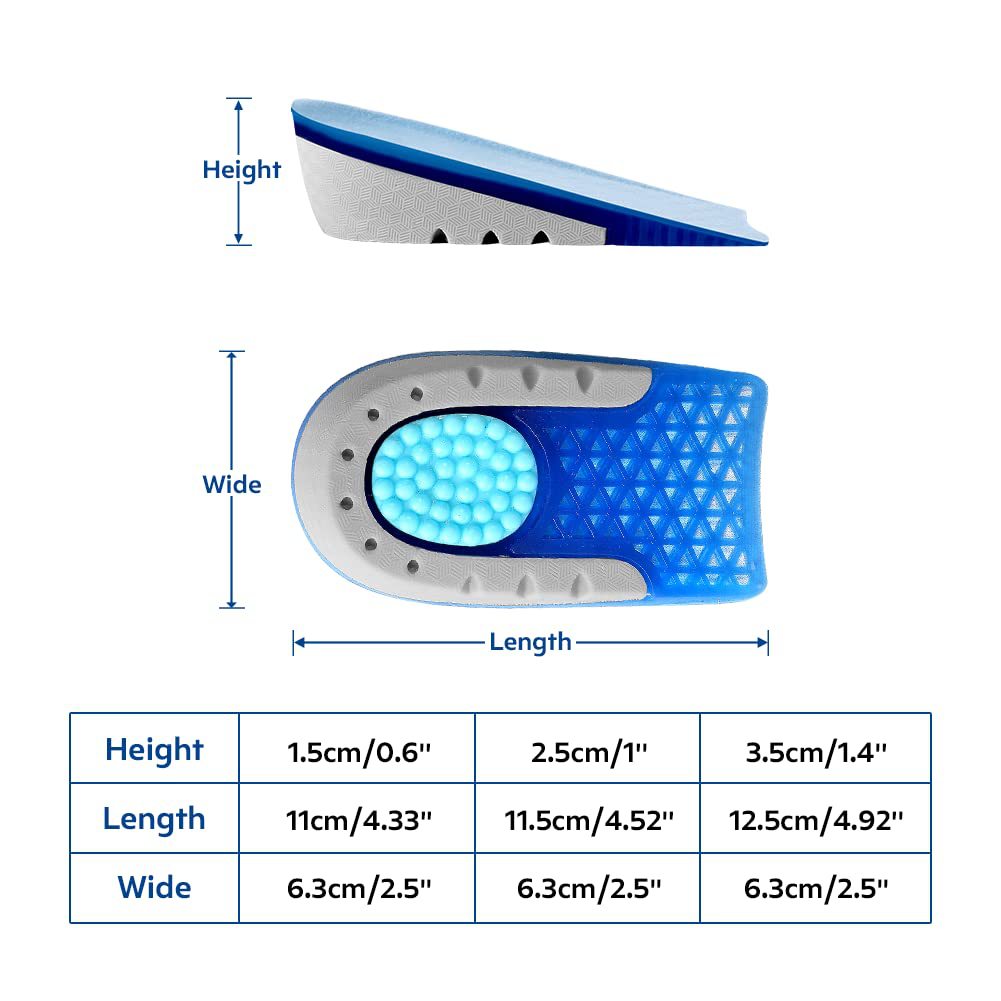 Invisible heightening insole arch support heel heightening pad men's and women's soft bottom breathable sports shock absorption half pad
