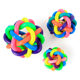Colorful bell ball small size rubber woven ball puppy bite sound pet toy ball pet supplies wholesale