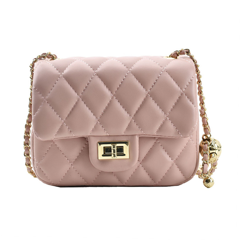 Square Fatty Small Golden Ball Bag 2023 New Fashion Women's Bag Chanel Style Diamond Plaid Chain Bag Shoulder Crossbody Bag