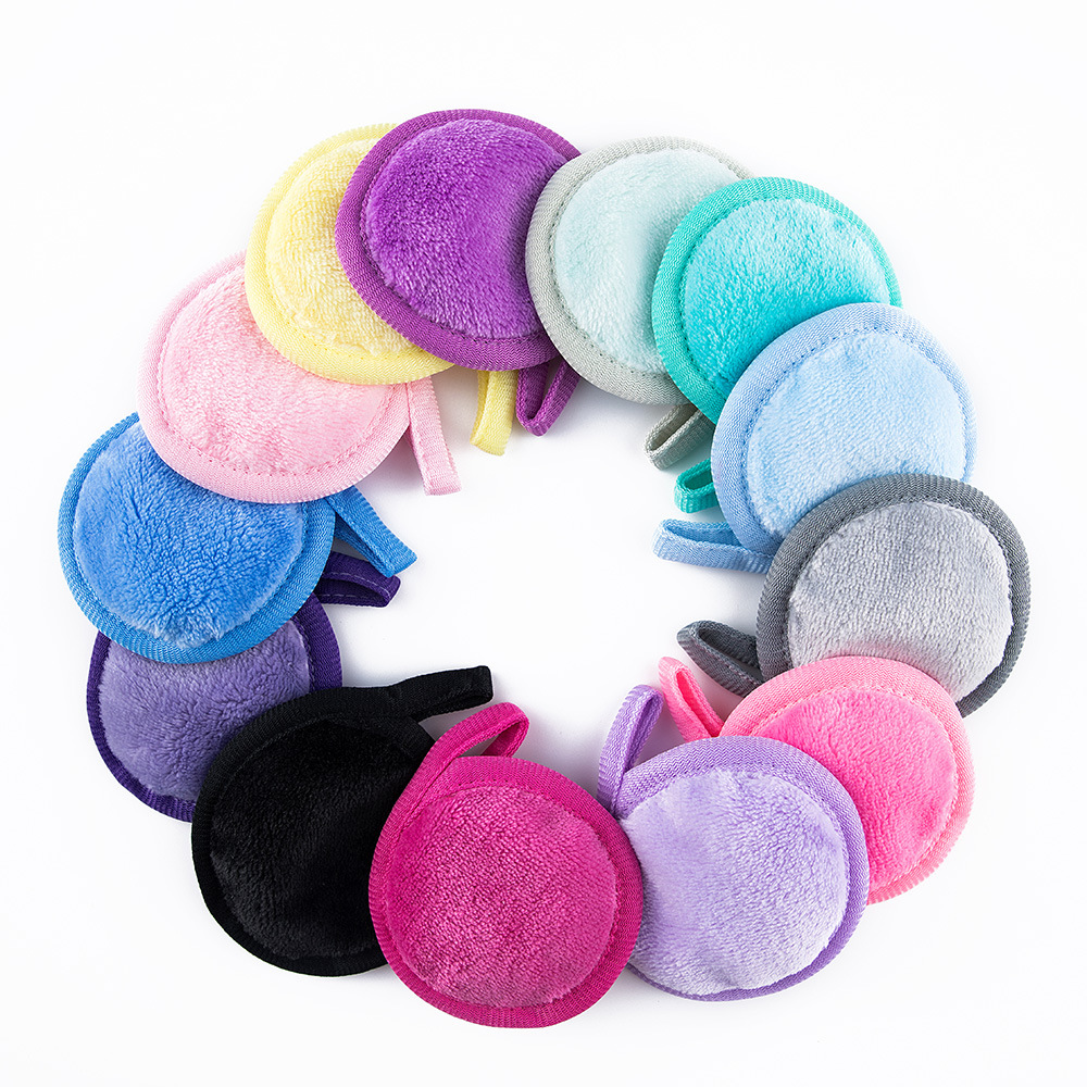 Microfiber multicolor soft makeup remover pad manufacturers wholesale lazy clean water face cleansing puff makeup remover cotton pad