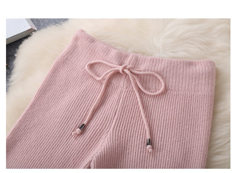2023 Autumn New Korean style style socialite fashion Western style knitted wool wide-leg pants two-piece set suit_voghion.com