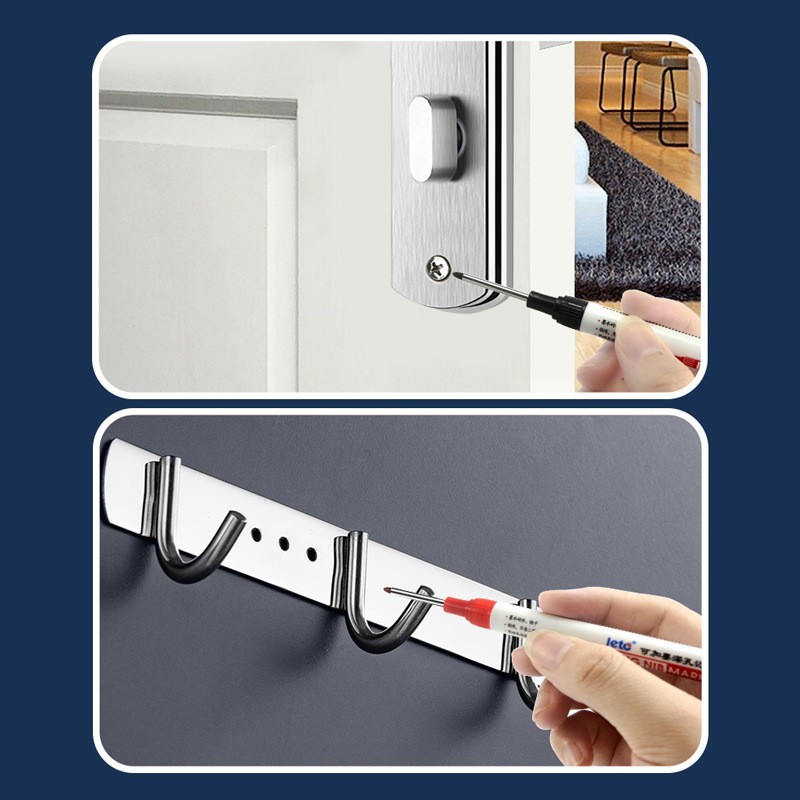 Long head marker pen can add ink 32mm oily quick-drying waterproof woodworking pen metal bathroom tile deep hole marker pen