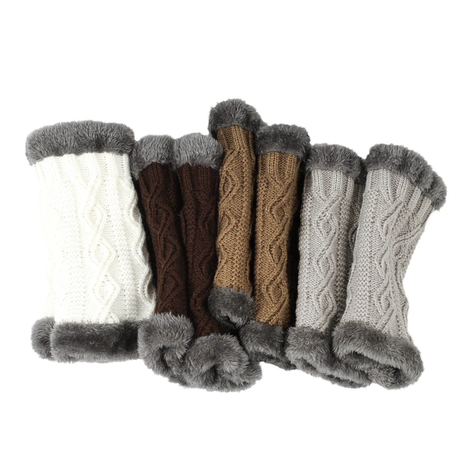 Cross-border cashmere thickened knitted wool gloves autumn and winter diamond-shaped missing finger sleeve Europe and the United States warm thick Mao Mao short gloves