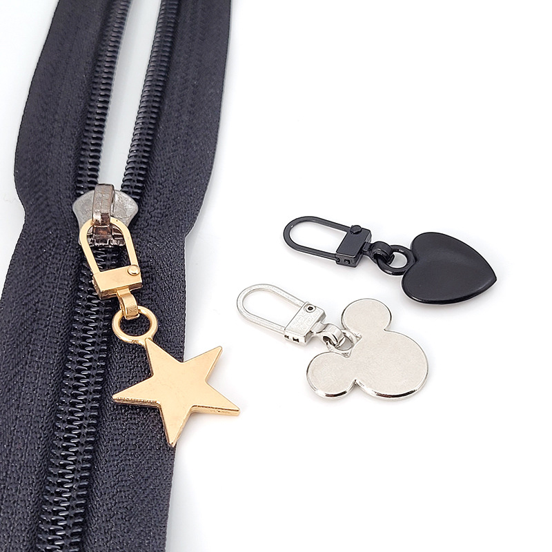 Metal zipper pull tab small hole detachable replacement bag shoes clothes zipper pull accessories repair artifact