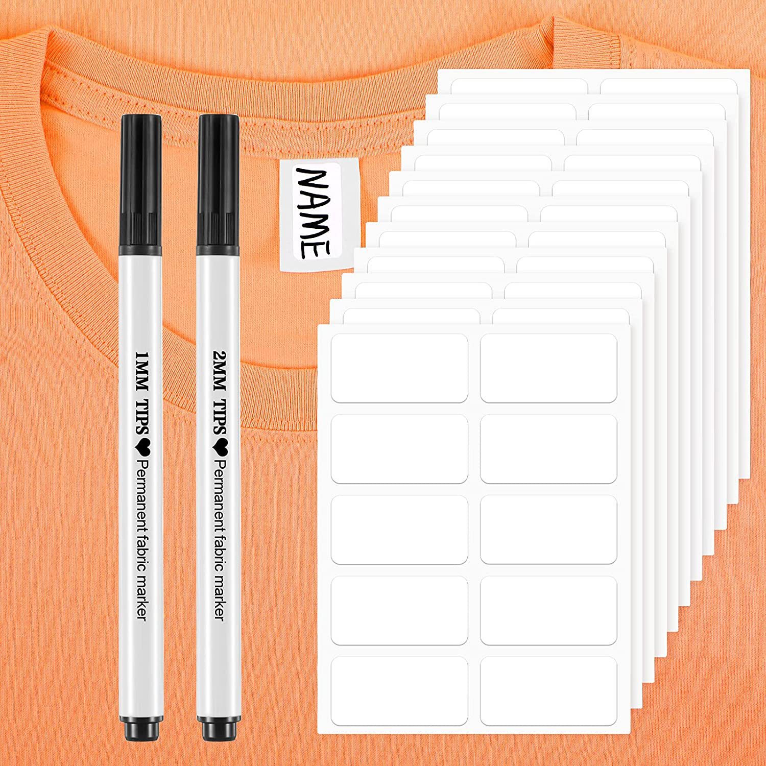 Amazon Hot Selling in stock Writable Washable Self-adhesive Name Label Self-adhesive Ironing Free Writing Blank Label