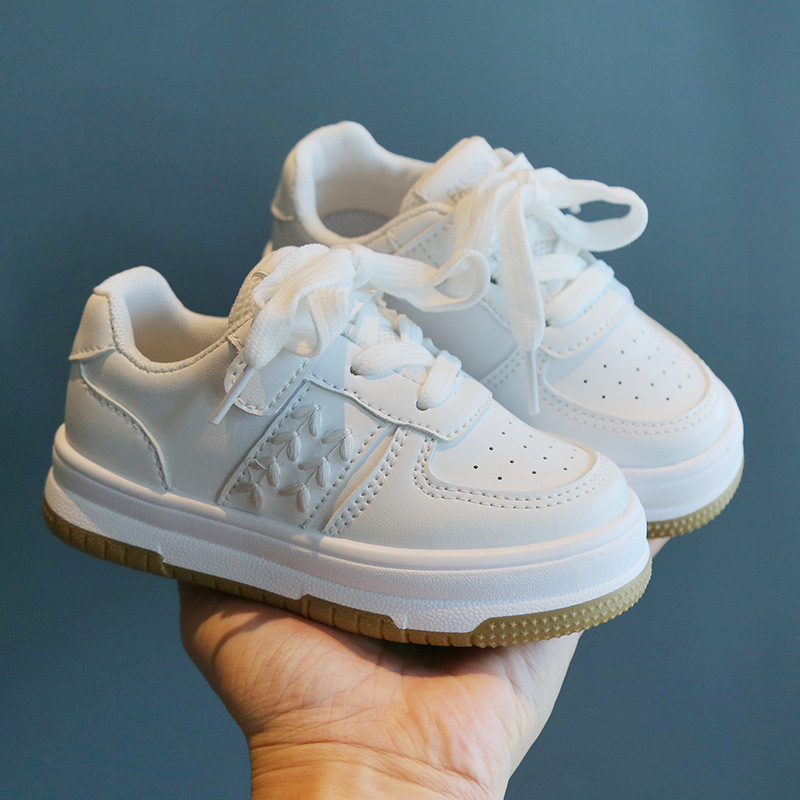 Children's White Shoes 2024 Spring and Autumn Girls' Sports Shoes Non-slip Light Boys' Casual Shoes Baby's Board Shoes with Soft Sole