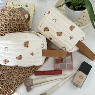 Korean-style All-match Cute Star Moon Bear Makeup Bag Girl's Heart Large Capacity Storage Bag Portable Small Bag for Women