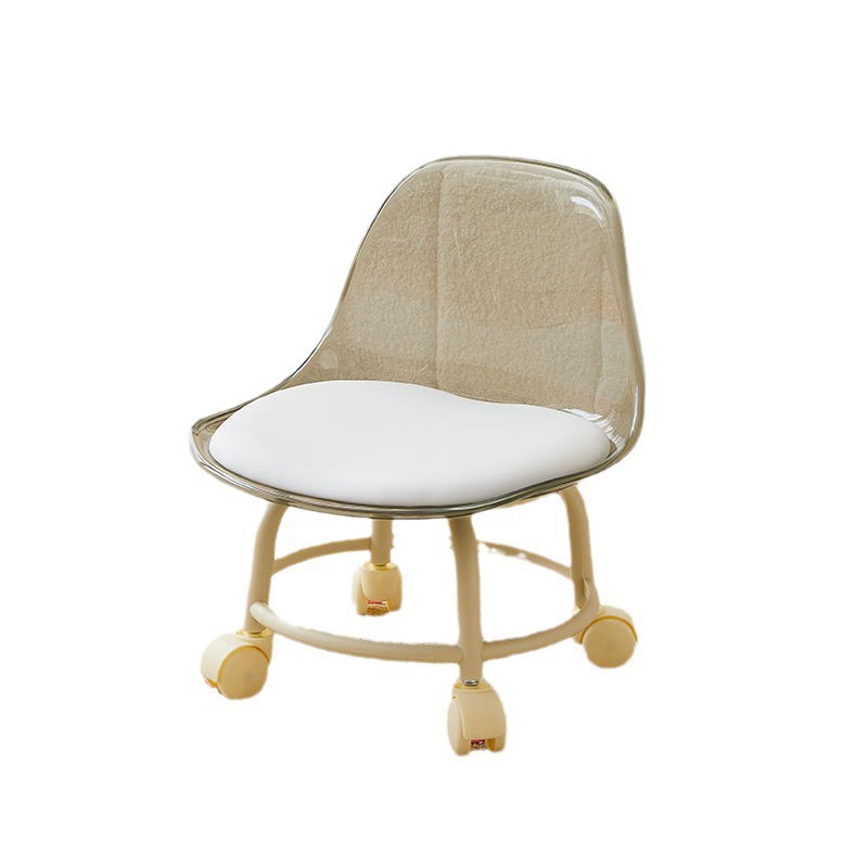 Acrylic small stool mute children's toddler stool with universal wheel Internet-famous small chair pulley low stool beautiful sewing stool