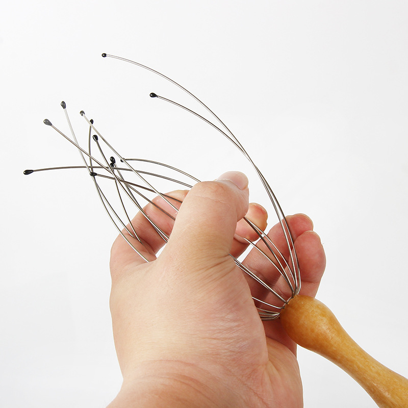 New wooden handle octopus household head massager manual massage scratching artifact stall hot sale wholesale
