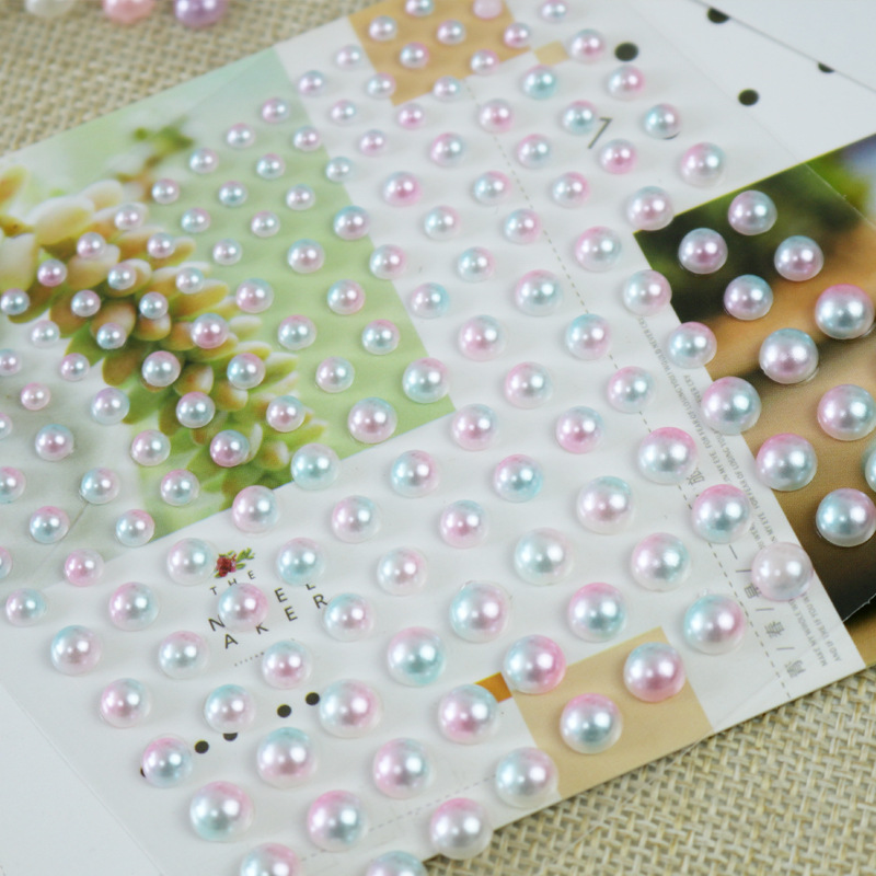 Qingpingle with white pearl diamond stickers face makeup eye end stickers decorative hand account material photo album diy stickers