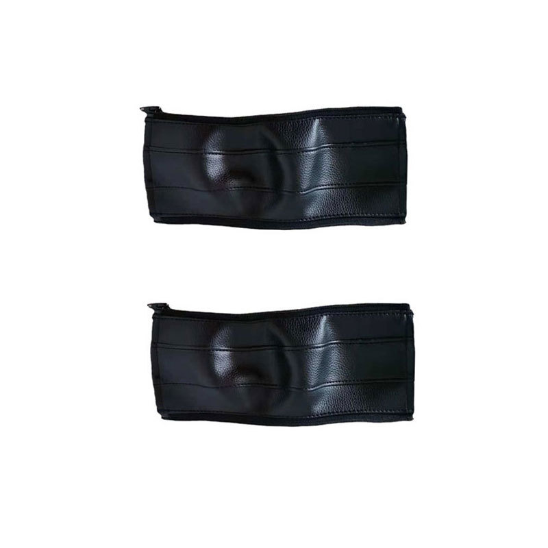 Baby Stroller Hand Gloves PU Leather Protective Case Removable and Washable Zipper Wallet Leather Handle Gloves Accessories