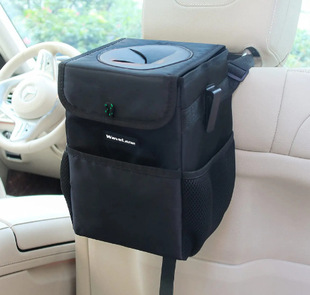 Car trash can with lid back seat hanging waterproof trash can foldable trash bag car trash can