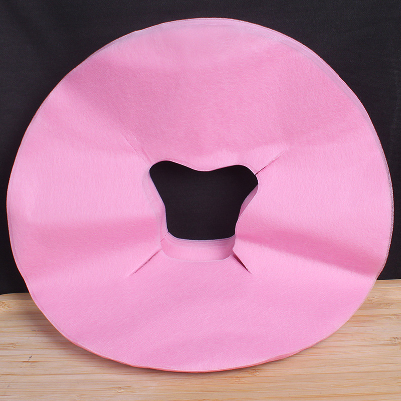 Beauty salon massage bed pillow towel push oil bed scarf 100 round hole cross hole cushion face towel disposable hole towel