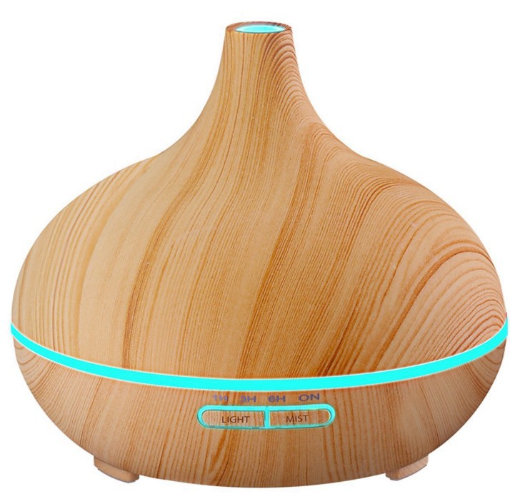 Ultrasonic Wood Grain Colorful Humidifier Home Office Bedroom Essential Oil Wood Aromatherapy Machine Large Onion Diffuser