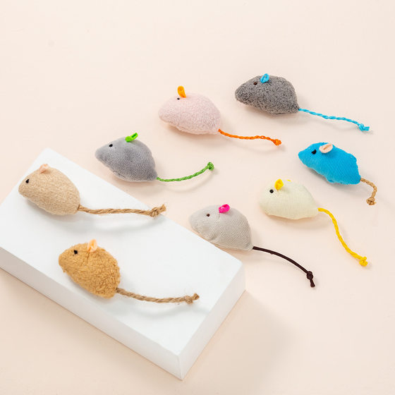 Pet supplies manufacturer simulation plush Mouse doll suit feather mouse scratch-resistant molar cat toy