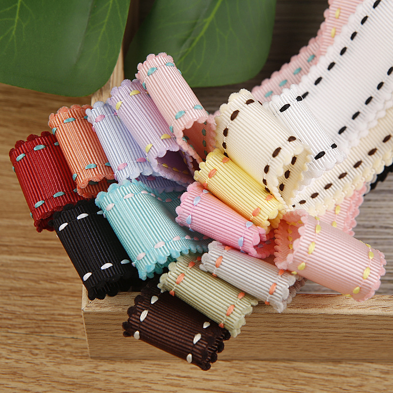 Color Jump Point Lace Rib Ribbon Children's Bow Hair Accessories Clothing Shoes Flower Accessories Polyester Hat Belt