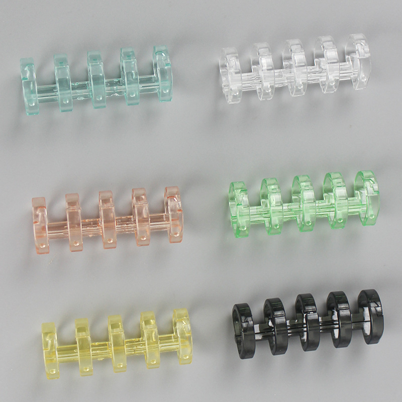 Five-hole loose-leaf ring book ring removable loose-leaf clip plastic rubber ring loose-leaf buckle quiet book perforated binding clip