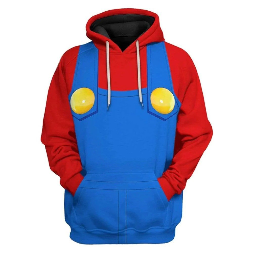 2023 New COS Super Mario Series Daquan 3D Digital Animation Game Printed Zipper Hoodie
