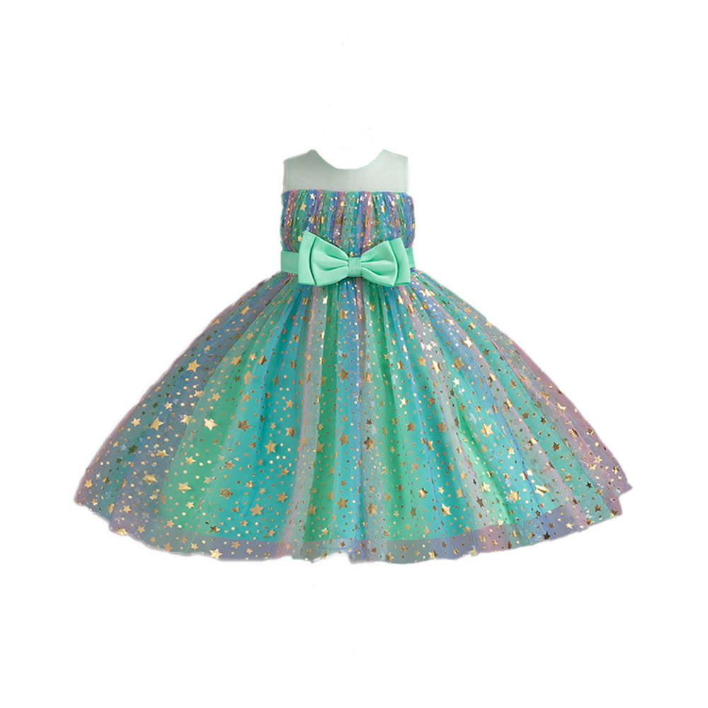 Cross-border 2023 new girls dress birthday piano catwalk skirt Europe and the United States cross-border children's clothing girls dress