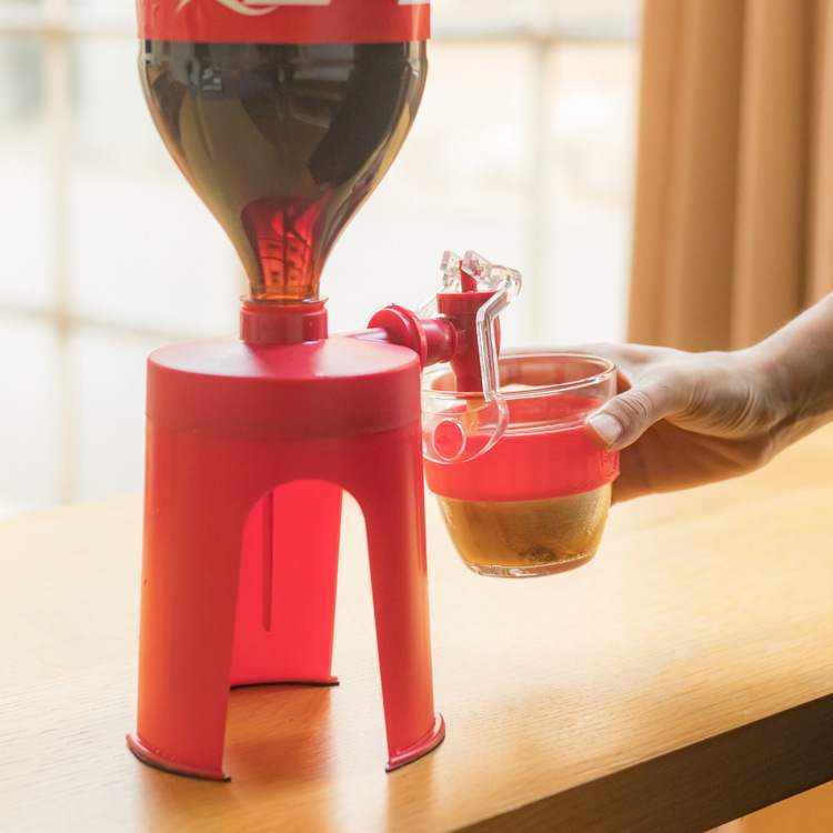 Second generation creative hand pressure type Coke bottle inverted drinking water dispenser carbonated beverage inverter household beverage machine Coke machine