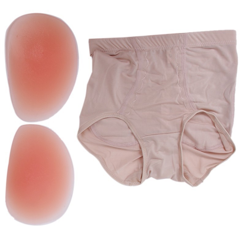 Silicone padded変装s形のお尻の増加は、偽のお尻の透明な自己粘着性のシリカゲルのヒップのズボンのお尻のパッドにまたがります。|undefined