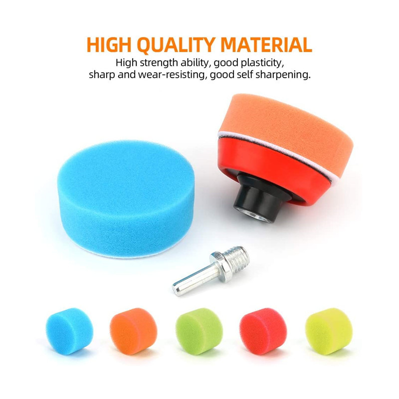 Cross-border car details polishing and waxing sponge disc 29-piece set tool 1.2/2/3 inch sponge wheel wool pad