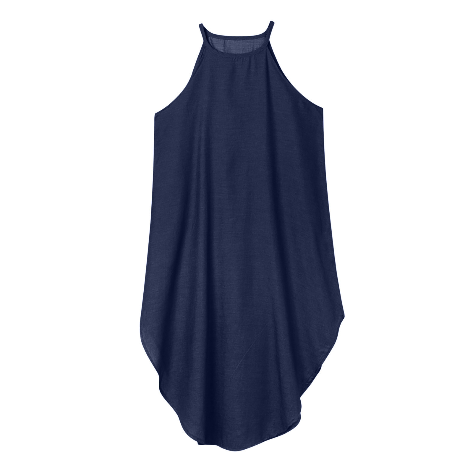 2021 Amazon summer new wash water denim irregular ladies sexy suspender dress spot