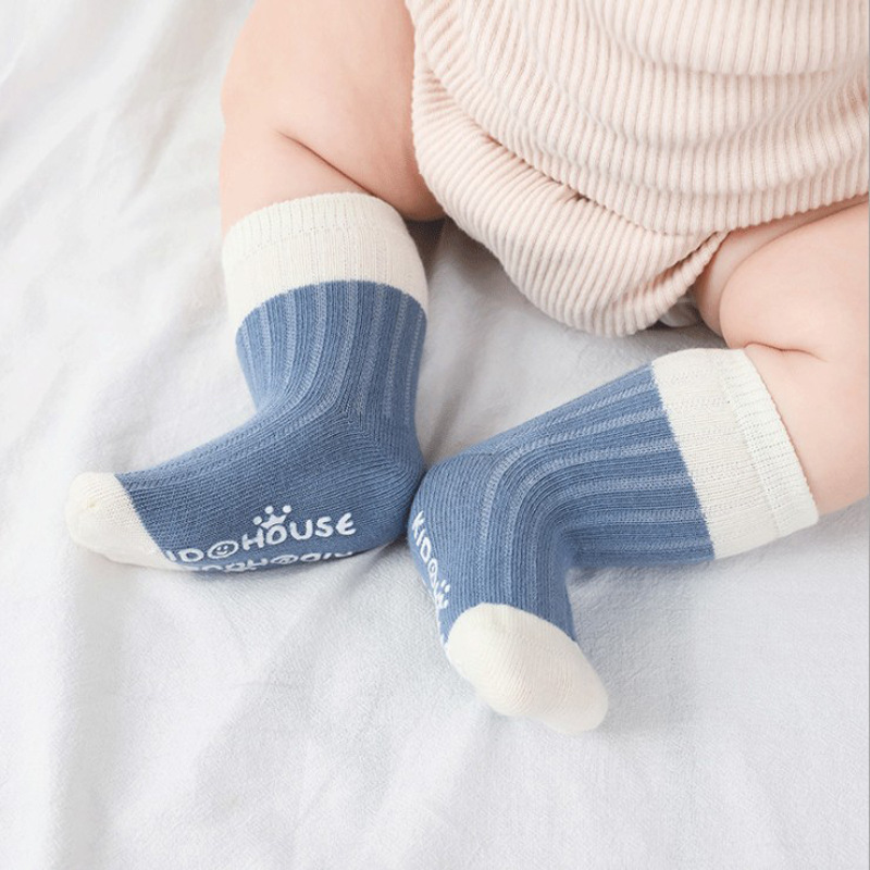 Eight Color Baby Socks Spring and Autumn Cotton Breathable Floor Socks Non-Slip Loose Cute Mid-Tube Newborn Baby Boys and Girls