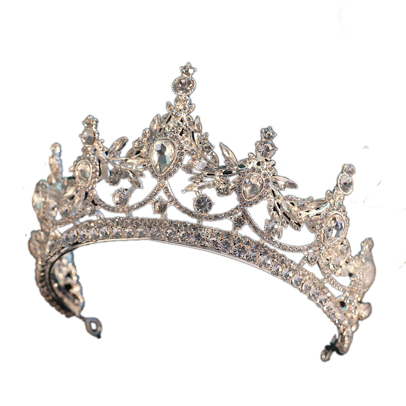 2022 Bridal Crown Headwear Super Fairy Style Diamond-studded Wedding Accessories Cross-border European and American Crystal Crown Wedding Headwear