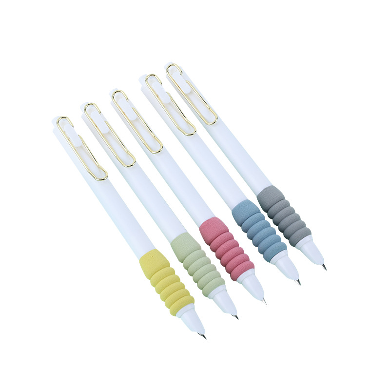 Push Pen 0.38 Pack Pointy Pen Drop-Resistant Hand Guard Plastic Push Pen Color Children's Fine Pen Practising