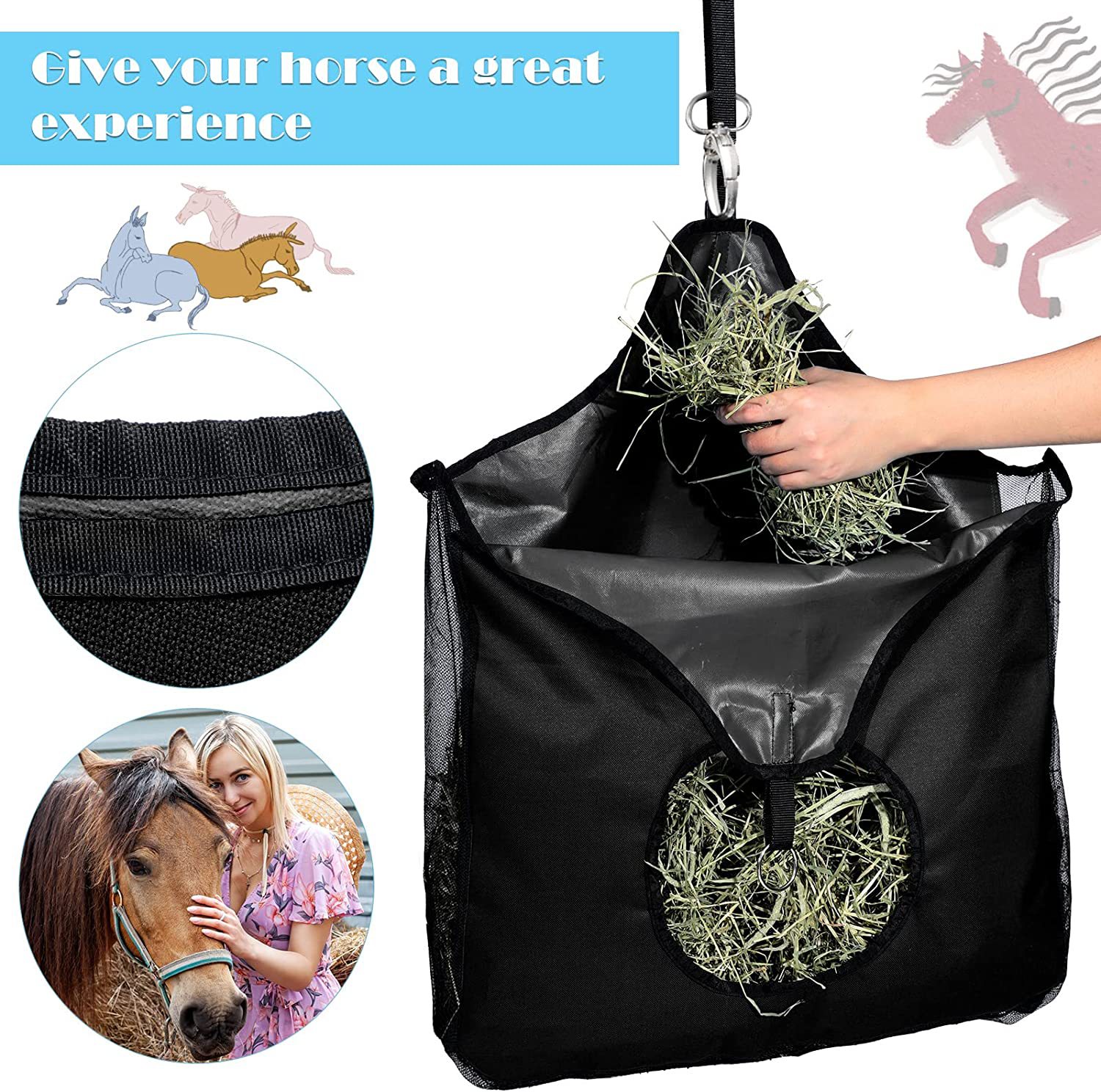 Cross-Border Horse Hay bag horse cattle sheep Hay bag out slow feeding horse hay bag convenient horse straw bag horse room bag