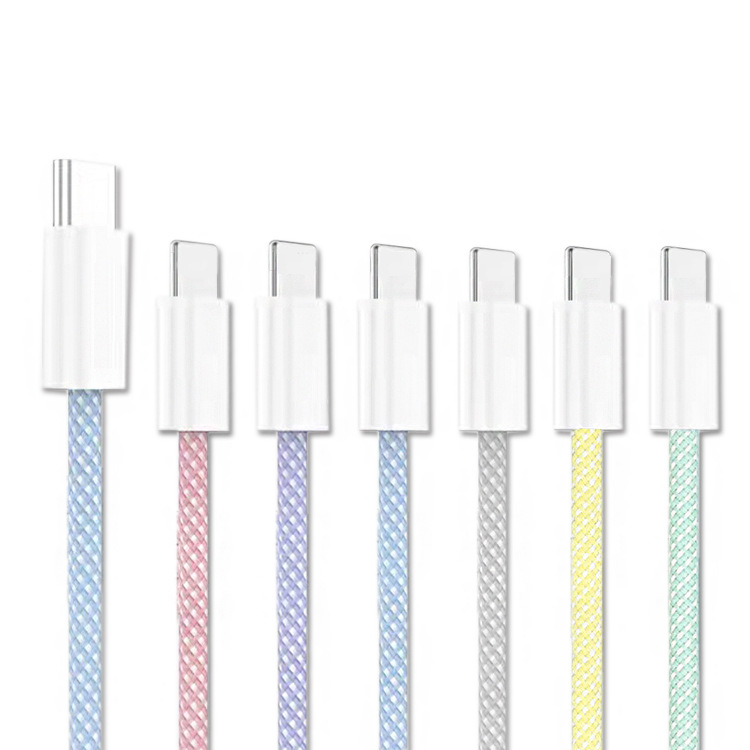 3A macaron woven for Apple fast charging data line TypeC Huawei charging line PD20W data line wholesale