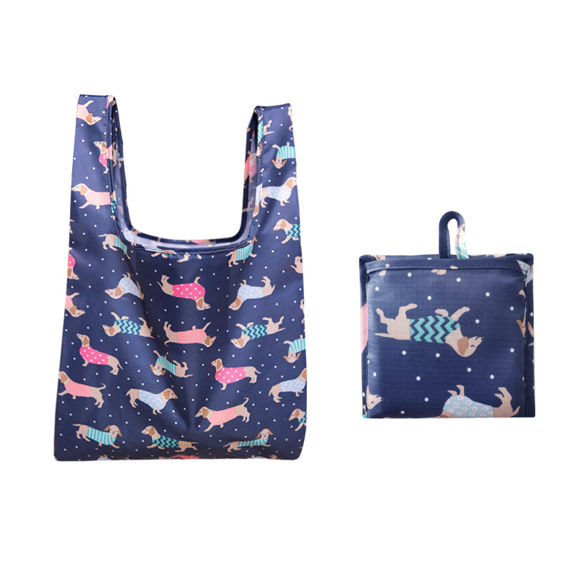 Cross-Border special folding shopping bag portable environmental protection bag large waterproof color handbag can be printed logo printing