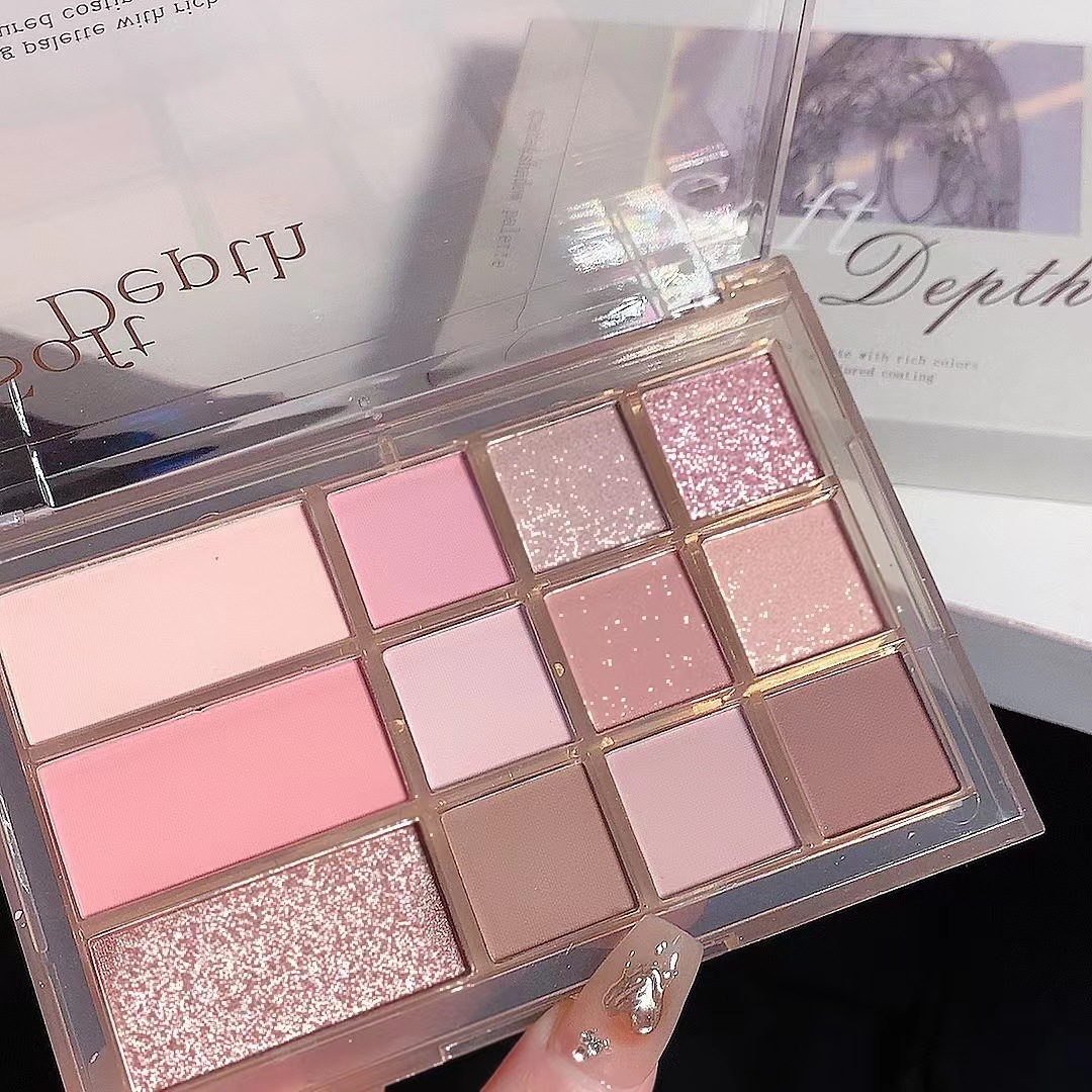 Cross-border color makeup plate MOTY twelve color eye shadow earth color pearl matte eye shadow plate multi-use multi-color parity