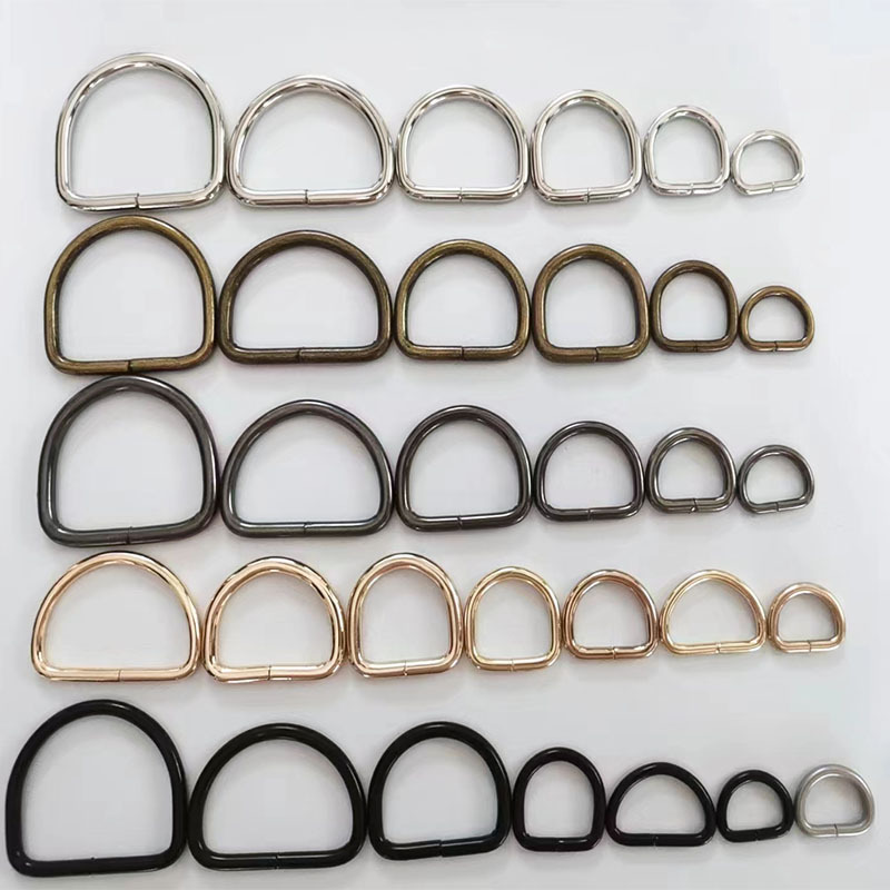 Supply barrel plated iron D-shaped buckle iron D-shaped buckle iron D-shaped buckle semi-circular metal ring D-shaped ring bag buckle clothing Auxiliary