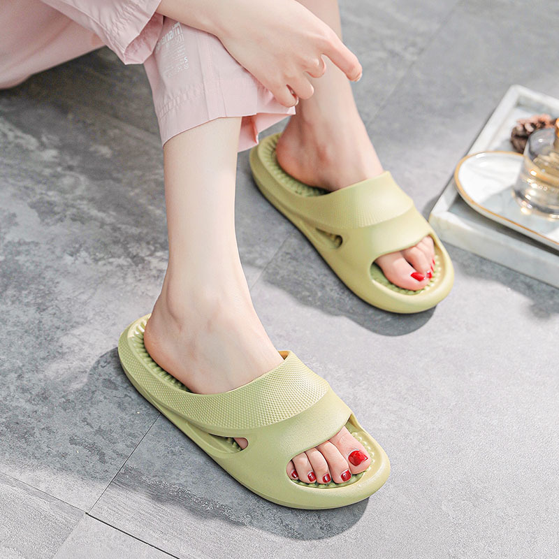Jiajiale Massage Leakage Slippers Women's Slip-on Feeling Thick Bottom Indoor Bathroom Non-slip Bath Soft Bottom Slippers Men's New