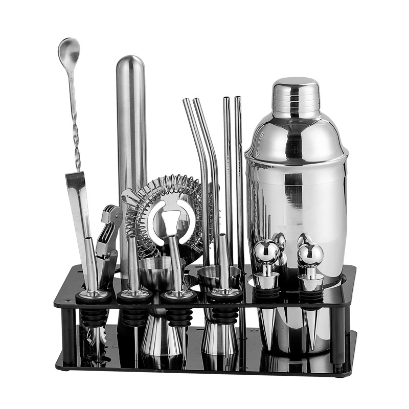 Glass shaker suit scale wine shaker with recipe three-stage cocktail shaker cocktail tool hand shake cup