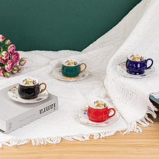 6 cups 6 saucers coffee cup and saucer Turkey ins cross-border exclusive for one cup and saucer decals ceramic cup and saucer afternoon tea suit