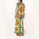 Cross-border European and American women's clothing 2024 new fashion printed elastic waist pocket wide leg pants casual suit women's summer