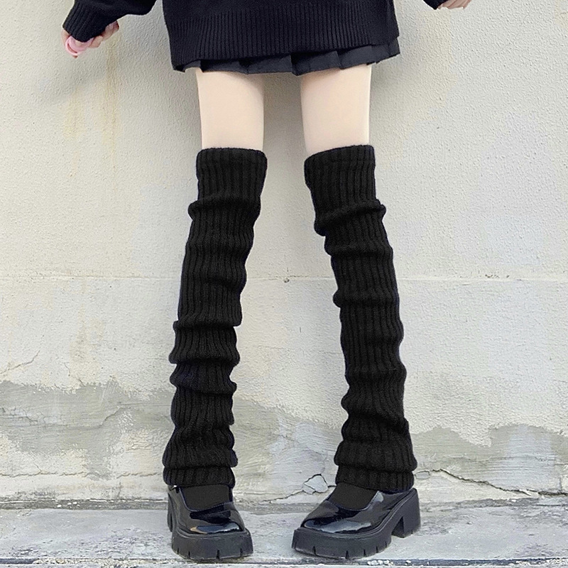 50cm Stacked Socks Lengthened Calf Cover jk Socks Women's Autumn and Winter White Lolita Stacked Socks_voghion.com