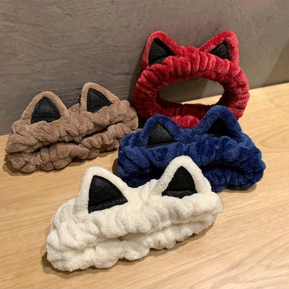 Korean Cartoon Cute Plush Hair Belt Wash Face Apply Mask Hair Accessories Joker Simple Internet Red Hair Belt Factory Outlet
