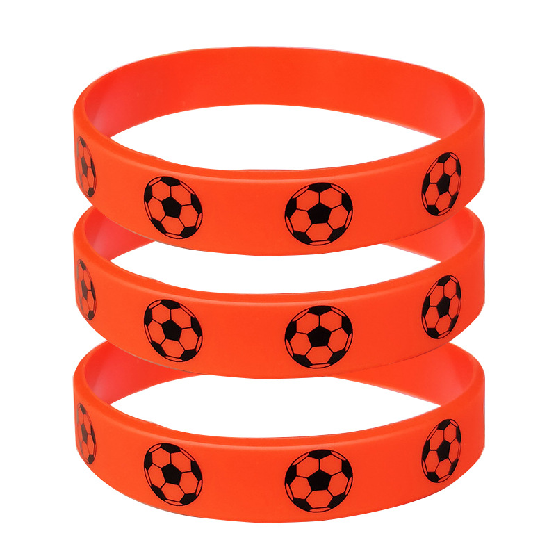 Football Silicone Bracelet Qatar World Cup Theme Sports Rubber Wristband Fans Commemorative Soft Rubber Hand Ring