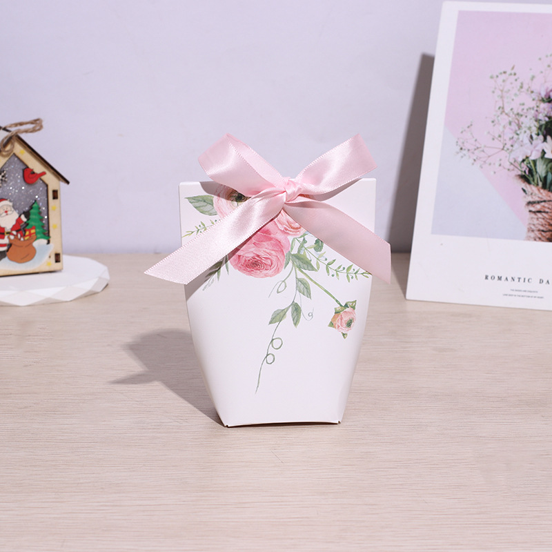 Pink Rose European Wedding Gift Candy Packaging Box mini Gift Packaging Box Cross-border Hot Sale