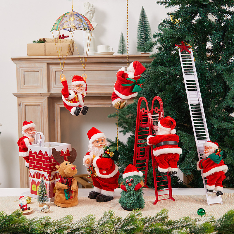 Christmas decoration electric ladder Santa Claus climbing rope Santa Claus Christmas gift decoration arrangement